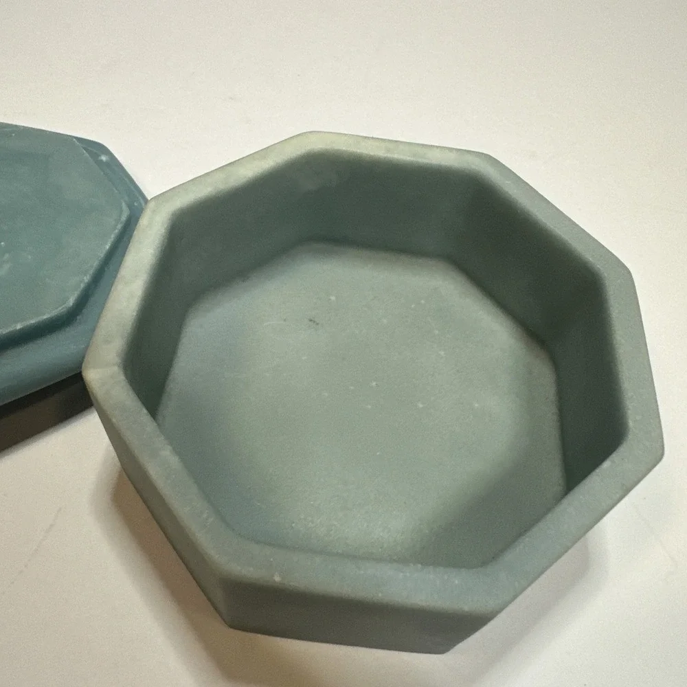 Vintage Design Gifts International Octagon Blue Soap Stone Bird Trinket Box